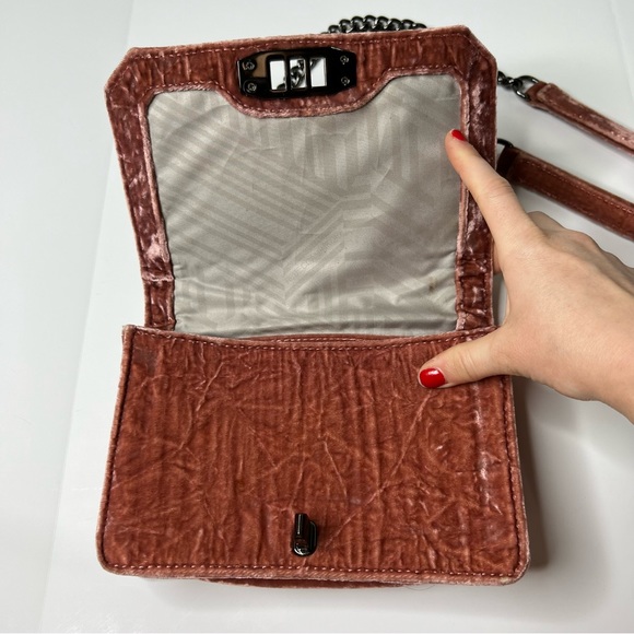 Rebecca Minkoff ‘Small Love’ Pink Velvet Crossbody Bag Dusty Rose - Picture 9 of 16